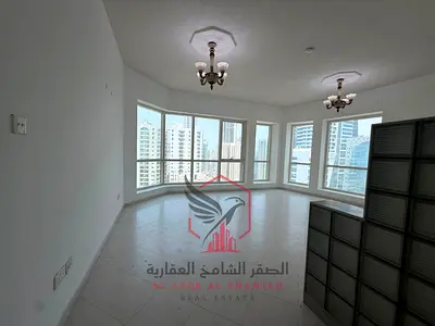 تكييف وجيم ومسبح مجاني وإطلالة بحرية بانورامية وغرفة غسيل و3 حمامات غرفة وصالة بالمجاز 3 مع كيدز اريا وحديقة داخل البرج وتشطيب جديد