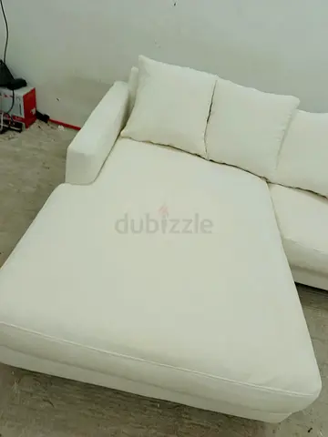 White color the loom collection lshape sofa