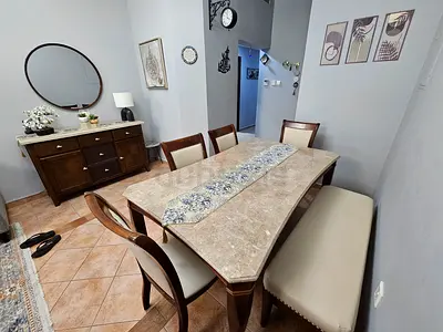 MARBLE SOLID WOOD DINING TABLE SET