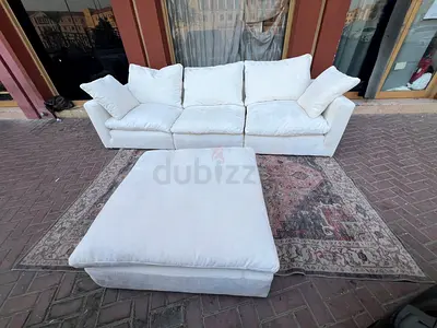Modular Italian sofa and footstool