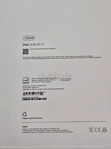 Apple iPad a16 128GB Wi‑Fi (Sealed Box) as gift