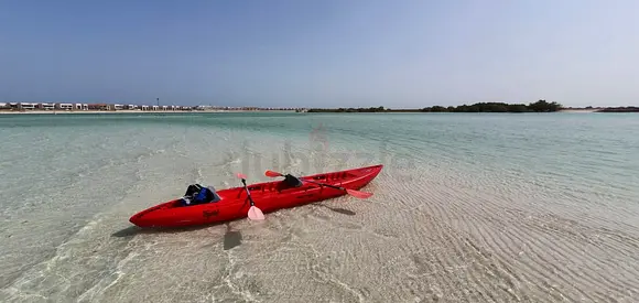 Single Red Sit-On-Top Kayak with Paddle — Good Condition