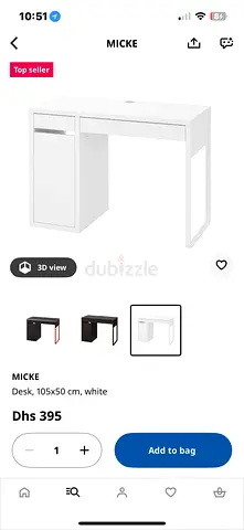 IKEA MICKE Desk 105x50 cm - White