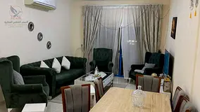 One-bedroom apartment with a living room, clean and tidy furnishings, for monthly rent in Ajman, Al 
