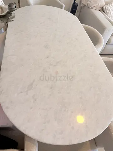 White Marble dining table 6 seater