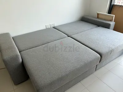 Home Center 3-Seater Sofa Bed - HALF PRICE - Fabric, with Storage - Grey