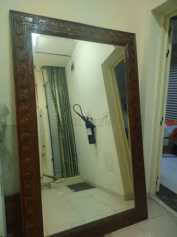 Large Ornate Full-Length Wooden Framed Mirror  very big can be hang on different way 210L W130cm