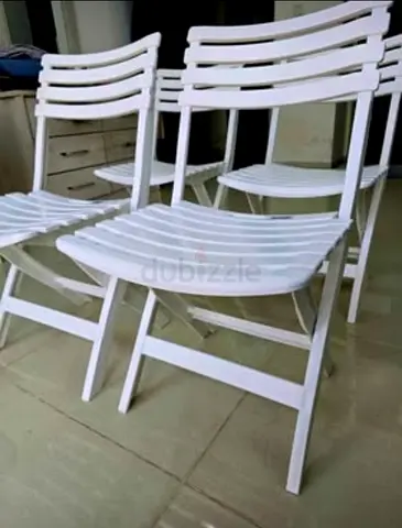 Cosmoplast Set of 4 Folding Camping Chair, White