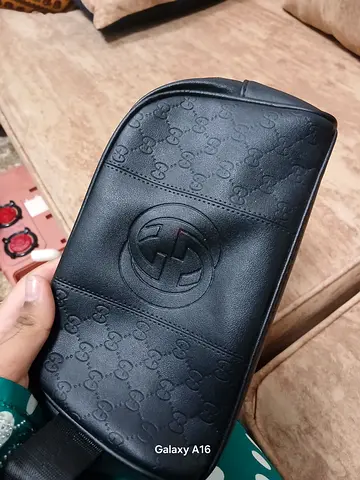 Black Gucci Monogram Crossbody/Belt Bag