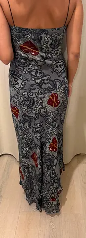 Funky Long spaghetti-strap printed maxi dress, size likely M