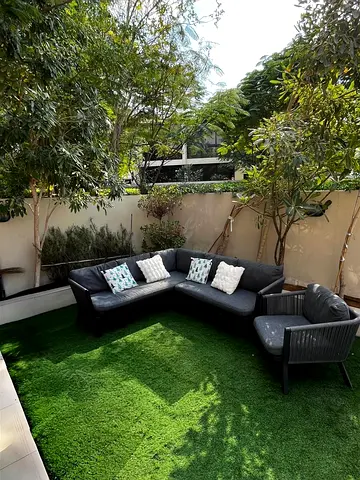 Outdoor Corner L Sofa Set detachable + Single Chair (Dark Grey) Heavy Duty - Excellent Condition