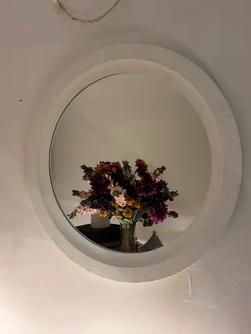 Round Wall Mirror with metal White Frame 100cm*100cm 2XL brand