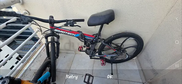 Bimotech Folding Mountain Bike – Multi-Gear / Black & Red   Needs minor repairs
