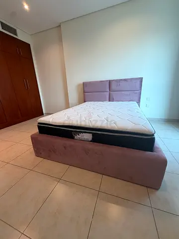 Customized double bed frame with mattress - excellent condition