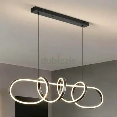 Modern LED Loop Pendant Light - Black Finish 3color Led +971502914929
