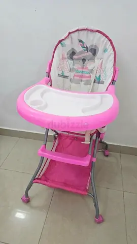 Pink Baby High Chair with Tray — Good Condition