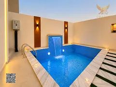 Includes registration fees, 4-bedroom villa with swimming pool in Al-Haliyo area, freehold ownership