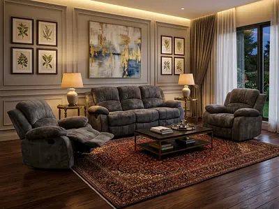 3-seater recliner sofa set with armchair
