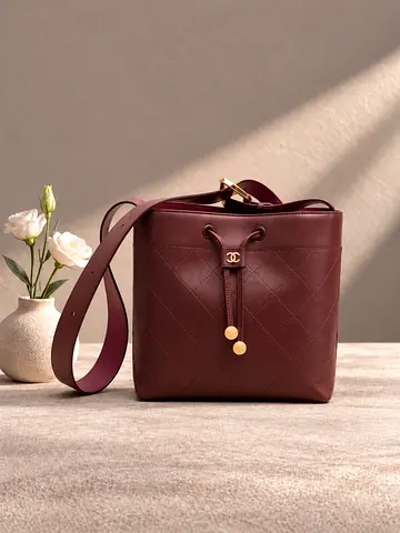 Chanel women's maroon handbag