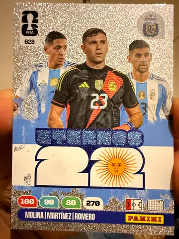 Panini Argentina 2026 World Cup Sticker Card - Molina/Martínez/Romero (Glitter)