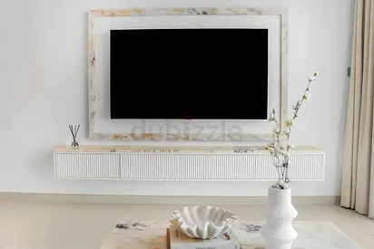 Marble TV panel + Marble TV shelf + marble coffee table for sale.