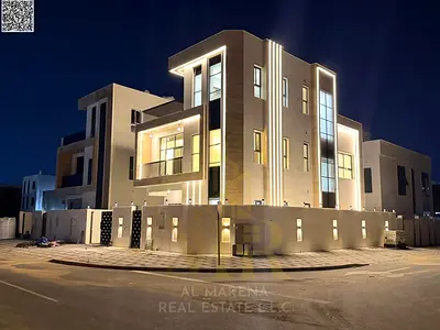 Al Bahia – Ajman | 3-Story Corner Villa | Super Deluxe Finishing | Private Pool + 5 Master Bedrooms