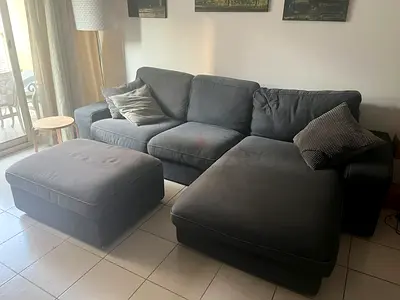 4 seater L-shaped Sofa with Ottoman - Good Condition