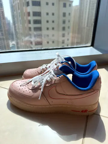 Light pink Nike Air Force style sneakers, size approx EU 38-39