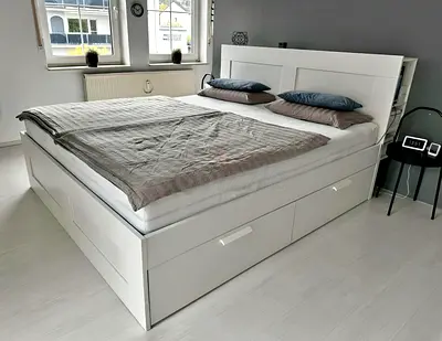 Ikea brimness king bed with ikea mattress like new Excellent condition