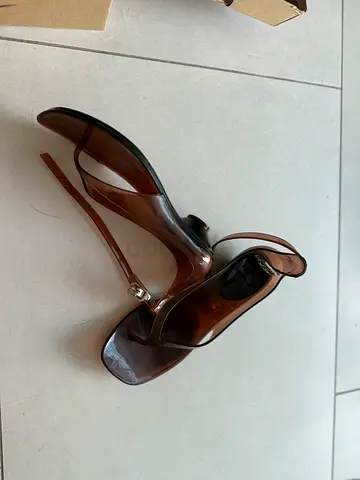 Lime chloe style  Brown jelly heel sandals, size unknown — gently used