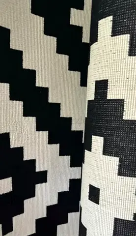 Black and white geometric Carpet- good condition