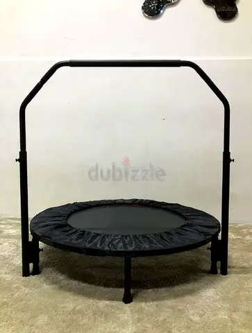 Trampoline with an adjustable U-shaped handle