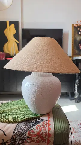 Ceramic Table Lamp with Beige Fabric Shade