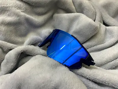 Volcom Blue mirrored sports sunglasses — single-lens cycling style