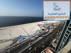 Two bedrooms and a living room – fully furnished – direct sea view – laundry room – gym –