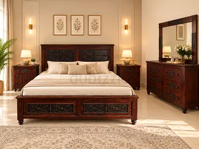 Marina Home Solid Wood Antique Bedroom Set