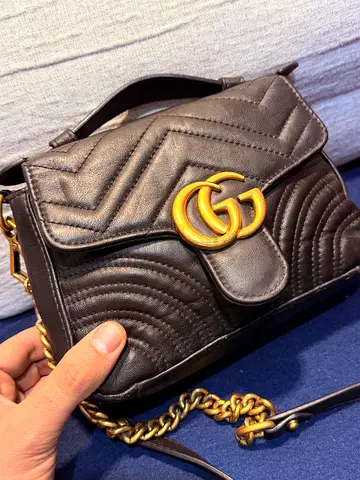 Gucci Gg Marmont Top Handle Bag Mini Black