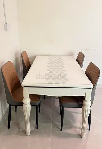 Italian-Style Glass Top Dining Table with 4 Chairs Set