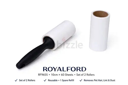 Royalford Lint Roller 2 Pcs Set 60 Sheets - New Sealed