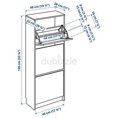 Ikea BISSA cabinet with 3 compartments