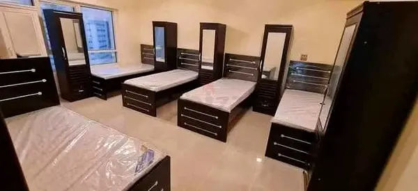 Set of 6 Single Beds with Mattresses, Nightstands and Wardrobes - Good Condition