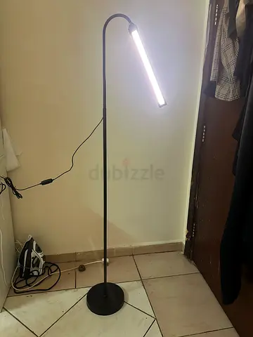Slim LED Floor Lamp with Adjustable Neck - Black