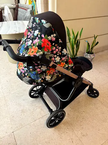 CAM Floral 3-in-1 Stroller Travel System with Carrycot and Infant Car Seat