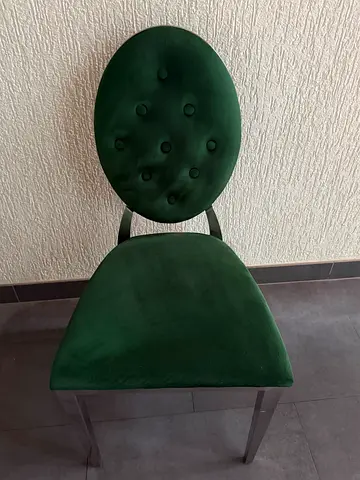Green Velvet Dining/Accent Chair with Chrome Frame 6 pieces