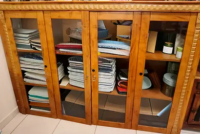 Solid Wood Glass-Front Storage Cabinet / Display Cupboard - Medium Size