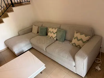 Beige,  Pan Home L Shape Sofa Beige