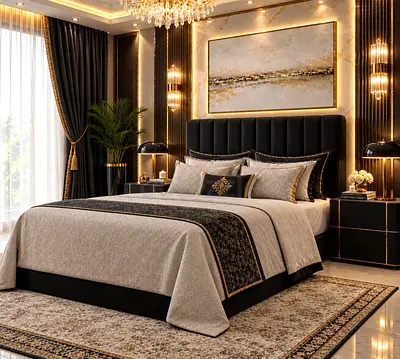 New Upholstered king Bed with mattress king size bed frame luxury storage bed new Beige double bed