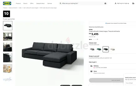 IKEA KIVIK 4-seater sofa with chaise