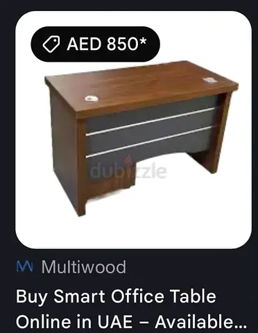 Multi wood smart office table with drawer
