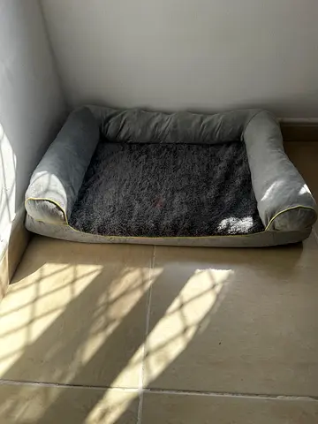 Soft Bolster Pet Bed - Grey, Large (unused, clean)